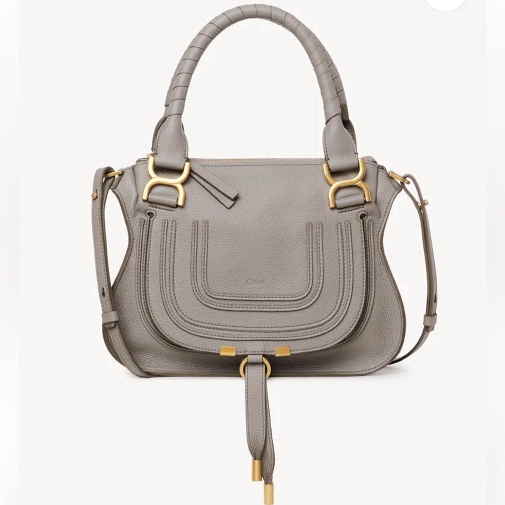 Chloe Marcie Double Carry Leather Crossbody Satchel Handbag Purse